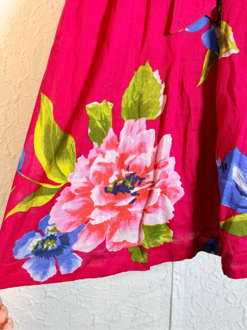 Hollister Fuschia Pink Floral Cotton Lined Summer Dress Sz M - Picture 11 of 13